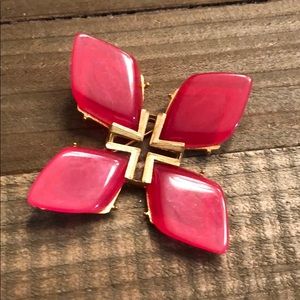 Vintage Pink Flower Brooch